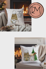 Load and play video in Gallery viewer, Christmas Pillow Cover, Cozy Christmas Pillow Cover, Rustic Christmas, Winter Pillow Cover, Farmhouse Decor, Christmas Porch Decor
