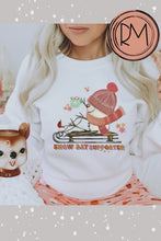 Load and play video in Gallery viewer, Women's Crewneck Sweatshirt, Snow Day Supporter Pullover, Comfy &amp; Cozy, Winter Sweatshirt, Ash, White, Sand or Navy Sweatshirt
