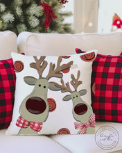 Load and play video in Gallery viewer, Christmas Reindeer Spun Polyester Square Pillow Fun Christmas Decor Throw Pillow
