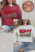 Load and play video in Gallery viewer, Comfort Colors Christmas Sweatshirt, Women&#39;s Unisex-Sized Teacher Pullover, Cozy Gift for Teacher, Graduation Grad Gift, Retro Christmas
