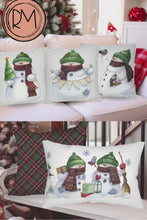 Load and play video in Gallery viewer, Christmas Pillow Covers, Country Decor Pillow Covers, Rustic Decor, Cute Snowman Pillowcase Set
