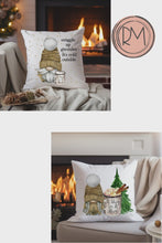 Load and play video in Gallery viewer, Christmas Pillow Cover, White Christmas Pillow Cover, Rustic Christmas, Holiday Pillow Cover, Farmhouse Decor Pillow, Christmas Porch Decor
