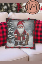 Load and play video in Gallery viewer, Christmas Pillow Cover, Santa Pillow Cover, Rustic Christmas, Holiday, Farmhouse Decor, Christmas Porch
