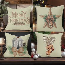 Load and play video in Gallery viewer, Christmas Pillow Covers, Rustic Pillow Covers, Holiday Decor Pillow Cover, Christmas Pillows
