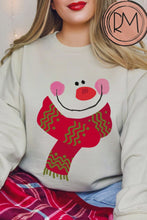 Load and play video in Gallery viewer, Women's Christmas Sweatshirt, Christmas Crewneck Cozy, Comfy Gildan Sweatshirt, Snowman Pullover, Cute Snowman Shirt, Five Colors

