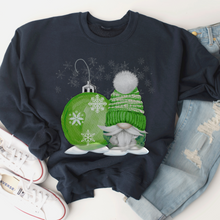 Load image into Gallery viewer, Christmas Gnome Crewneck Sweatshirt Women&#39;s Cozy Gildan® Winter Pullover Hello Christmas Hand Drawn Gnome Lover Christmas Ornament
