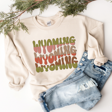 Load image into Gallery viewer, Women&#39;s Wyoming Crewneck Sweatshirt Winter Retro Wyoming Design on a Soft, Cozy Pullover Unisex-Size Sweatshirt
