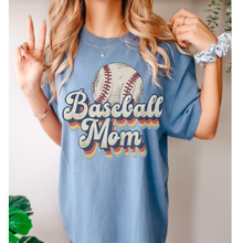 Load image into Gallery viewer, Baseball Mom Comfort Colors® T-Shirt, Spring or Summer Tee, Gift for Mom, Distressed, Retro Design Baseball T-Shirt
