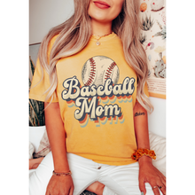 Load image into Gallery viewer, Baseball Mom Comfort Colors® T-Shirt, Spring or Summer Tee, Gift for Mom, Distressed, Retro Design Baseball T-Shirt
