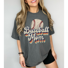 Load image into Gallery viewer, Baseball Mom Comfort Colors® T-Shirt, Spring or Summer Tee, Gift for Mom, Distressed, Retro Design Baseball T-Shirt
