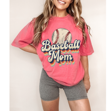 Load image into Gallery viewer, Baseball Mom Comfort Colors® T-Shirt, Spring or Summer Tee, Gift for Mom, Distressed, Retro Design Baseball T-Shirt
