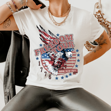 Load image into Gallery viewer, Freedom Tour Women&#39;s Fourth of July T Shirt, Sweatshirt or Tank July 4th Freedom Tour Born to be Free 1776 Eagle 4th of July Collection
