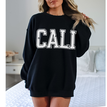 Load image into Gallery viewer, Cali Crewneck Sweatshirt, Distressed Retro California Design, Trendy Pullover, Oversize Design Pullover Sweatshirt
