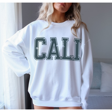 Load image into Gallery viewer, Cali Crewneck Sweatshirt, Distressed Retro California Design, Trendy Pullover, Oversize Design Pullover Sweatshirt
