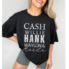 Load image into Gallery viewer, Cash, Willie, Hank, Waylon and Merle Comfort Colors® T-Shirt Classic Country Tee, Mother&#39;s Day Gift, Gift for Mom, Country Music Festival T-Shirt
