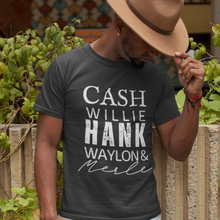 Load image into Gallery viewer, Trendy Cash, Willie, Hank, Waylon, Merle Unisex Comfort Colors® T-shirt, Men's or Women's Spring or Summer T-Shirt, Country Music Artists T-Shirt

