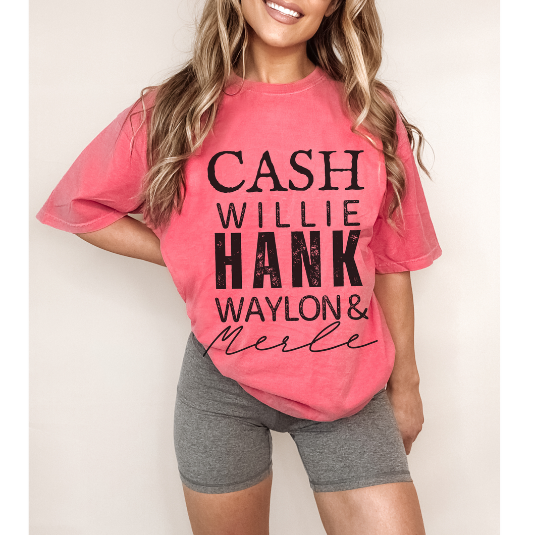 Cash, Willie, Hank, Waylon and Merle Comfort Colors® T-Shirt Classic Country Tee, Mother's Day Gift, Gift for Mom, Country Music Festival T-Shirt