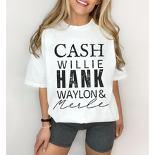 Load image into Gallery viewer, Cash, Willie, Hank, Waylon and Merle Comfort Colors® T-Shirt Classic Country Tee, Mother&#39;s Day Gift, Gift for Mom, Country Music Festival T-Shirt
