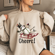 Load image into Gallery viewer, Women&#39;s Tipsy Snowman Christmas or Winter Crewneck Sweatshirt Funny Wine Christmas Pullover Warm Cozy Winter Sweatshirt
