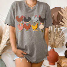 Load image into Gallery viewer, Farm Hens and Chickens Unisex Bella Canvas™ T-Shirt Trendy Chicken Coop Tee Great for A Gift for Chicken and Hen Lovers
