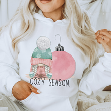 Load image into Gallery viewer, Cozy Season Pastel Pink and Mint Christmas or Winter Crewneck Sweatshirt, T-Shirt or Hoodie, Winter Pastel Pink Hand Drawn Watercolor Design
