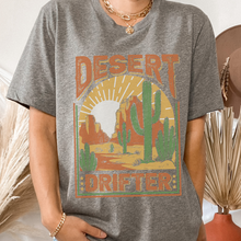 Load image into Gallery viewer, Desert Drifter Bella Canvas® Unisex Soft cotton T-shirt in Olive, Black, Grey, White or Brown Trendy Distressed Desert Design
