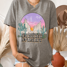 Load image into Gallery viewer, Desert Darlin&#39; Bella Canvas® Unisex Jersey Short Sleeve Tee in Natural, White, Dark Heather or Heather Olive Desert Cactus T-Shirt
