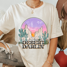 Load image into Gallery viewer, Desert Darlin&#39; Bella Canvas® Unisex Jersey Short Sleeve Tee in Natural, White, Dark Heather or Heather Olive Desert Cactus T-Shirt
