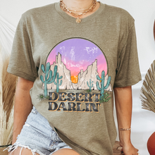 Load image into Gallery viewer, Desert Darlin&#39; Bella Canvas® Unisex Jersey Short Sleeve Tee in Natural, White, Dark Heather or Heather Olive Desert Cactus T-Shirt
