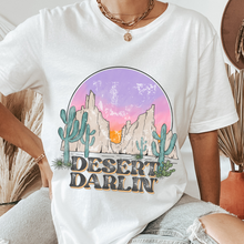 Load image into Gallery viewer, Desert Darlin&#39; Bella Canvas® Unisex Jersey Short Sleeve Tee in Natural, White, Dark Heather or Heather Olive Desert Cactus T-Shirt
