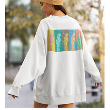 Load image into Gallery viewer, Women&#39;s Trendy Pastel Guitars Unisex-Size Crewneck Sweatshirt Gift for Her White Pullover Front or Back Design
