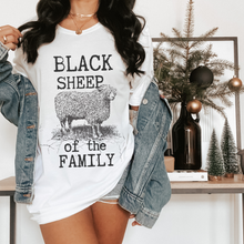 Load image into Gallery viewer, Black Sheep Comfort Colors® T-Shirt in pretty colors, Cute Funny Christmas Shirt with distressed print in mustard, crimson, pepper, yam and others
