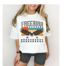 Load image into Gallery viewer, Free Bird Comfort Colors® T-Shirt, Spring Music Festival T-Shirt, July Fourth Tee, Fourth of July, Classic Rock Garment Dyed Tee
