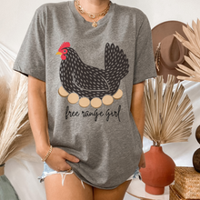 Load image into Gallery viewer, Free Range Girl T-Shirt, Hen Bella Canvas™ T-shirt, Trendy Chicken or Hen Tee, Great Gift for Her, Farm Chicken Raising T-Shirt
