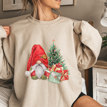 Load image into Gallery viewer, Women&#39;s Christmas Gnome Crewneck Sweatshirt Cute Warm and Cozy Gildan® Pullover Watercolor Gnome and Christmas Gifts Christmas Gift
