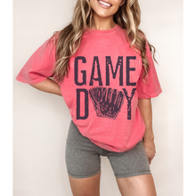 Load image into Gallery viewer, Game Day Comfort Colors® T-Shirt, Spring or Summer Tee, Gift for Mom, Distressed Design Game Day T-Shirt, Baseball T-Shirt
