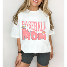 Load image into Gallery viewer, Baseball Mom Comfort Colors® T-Shirt, Spring or Summer Tee, Gift for Mom, Distressed, Retro Design Baseball T-Shirt
