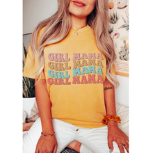 Load image into Gallery viewer, Girl Mama, Unisex Garment-Dyed T-shirt Comfort Colors® Tee in Green, Yam, Mustard, White, Watermelon, Pepper Mother&#39;s Day Gift, Gift for Mom
