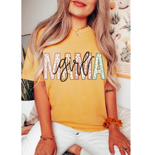 Load image into Gallery viewer, Girl Mama Comfort Colors® T-Shirt, Mother&#39;s Day Gift, Gift for Mom, Pastel Flower Letters T-Shirt in Six Spring Colors, Garment Dyed T-Shirt
