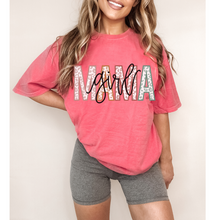 Load image into Gallery viewer, Girl Mama Comfort Colors® T-Shirt, Mother&#39;s Day Gift, Gift for Mom, Pastel Flower Letters T-Shirt in Six Spring Colors, Garment Dyed T-Shirt
