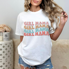 Load image into Gallery viewer, Girl Mama, Unisex Garment-Dyed T-shirt Comfort Colors® Tee in Green, Yam, Mustard, White, Watermelon, Pepper Mother&#39;s Day Gift, Gift for Mom
