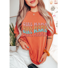 Load image into Gallery viewer, Girl Mama, Unisex Garment-Dyed T-shirt Comfort Colors® Tee in Green, Yam, Mustard, White, Watermelon, Pepper Mother&#39;s Day Gift, Gift for Mom
