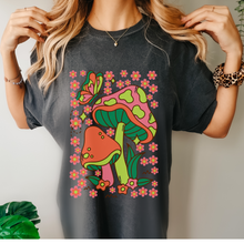 Load image into Gallery viewer, Trendy Seventies Tee, 70's Groovy Comfort Colors® T-shirt, Spring1970's Retro Mushroom Design T-Shirt in Six Colors, Trendy Summer Tee
