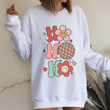 Load image into Gallery viewer, Retro Christmas Ornaments Crewneck Sweatshirt Women&#39;s Vintage Ho Ho Ho Design Ash or White Cozy Gildan Sweatshirt
