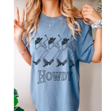 Load image into Gallery viewer, Dancing Western Skeletons T-Shirt Women&#39;s Funny Garment-Dyed Comfort Colors® Pretty Colors Retro Design Trendy T-Shirt
