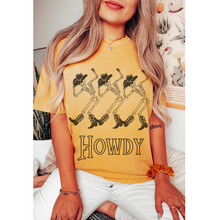 Load image into Gallery viewer, Dancing Western Skeletons T-Shirt Women&#39;s Funny Garment-Dyed Comfort Colors® Pretty Colors Retro Design Trendy T-Shirt
