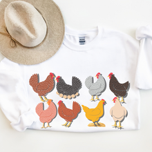 Load image into Gallery viewer, Farm Hens and Chickens Unisex Heavy Blend™ Crewneck Sweatshirt Trendy Chicken Coop Pullover in Ash, Sand or White Great for A Gift
