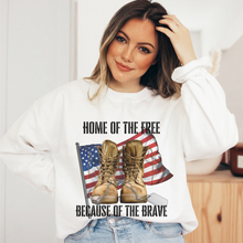 Load image into Gallery viewer, Home Of The Free Because Of The Brave Sweatshirt, T-Shirt or Tank Women&#39;s July Fourth Shirt Collection
