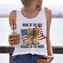 Load image into Gallery viewer, Home Of The Free Because Of The Brave Sweatshirt, T-Shirt or Tank Women&#39;s July Fourth Shirt Collection
