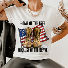 Load image into Gallery viewer, Home Of The Free Because Of The Brave Sweatshirt, T-Shirt or Tank Women&#39;s July Fourth Shirt Collection
